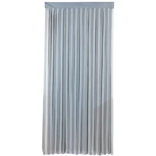 WENKO Maximex Türvorhang Grau-Weiß, praktischer Streifenvorhang gegen lästige Insekten und neugierige Blicke, inklusive Klettband, auch für Garderobenstangen, aus Polyester, 90 x 200 cm, zuschneidbar