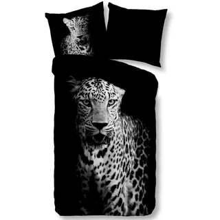 Pure Bettwäsche Leopard  - 135x200 cm - 100% Mikrofaser - Schwarz