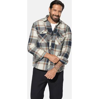 Outdoorjacke JAN VANDERSTORM "Outdoorhemd OLSBORG", Herren, Gr. 5XL, blau (dunkelblau kariert), Obermaterial: 65% Polyester COOLMAX PES(Coolmax). 35% Baumwolle CO., Jacken Outdoorjacke