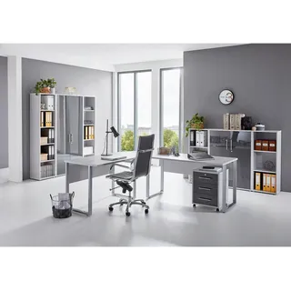 BMG-Möbel Büro Office Edition Büro Set 5 Grau/Anthrazit Hochglanz