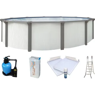 KWAD Chemoform Stahlwandpool Set Supreme all in White-Design Ø 390 cm x 132 cm blau