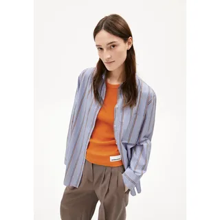 HALIAA STRIPED BLOUSE | Bluse aus Bio-Baumwolle - blau (M)