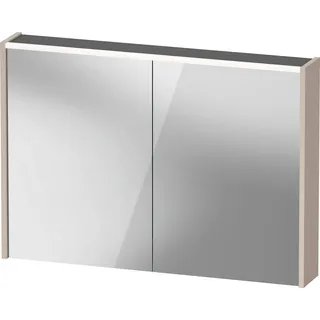 Duravit D-Code Spiegelschrank, Steckdose Typ F (EU, DE), 2 Türen, LED-Lichtfeld oben, 1000x700mm, 7 W, DC7107091910000, Farbe: Taupe matt