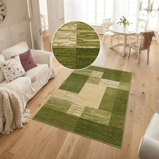 Teppich OTTO HOME "Melvin" Gr. 4, grün, B:160cm H:8mm L:230cm, Kunstfaser, Teppiche, Teppich, schön weich, Kurzflor Teppich Karo-Muster, Wohnzimmer, Esszimmer