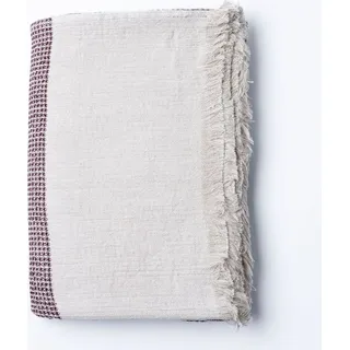 Decke mit Fransen, burgunderrote Waffel, 150x200 - Rot