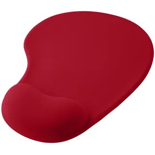 OcioDual Mauspad mit gelkissen Handgelenkauflage, Ergonomische Mousepad mit Handauflage, Mauspad Rot Mouse Pad Weicher Stoff mit Rutschfester Gummibasis für Laser und Optische Mäuse