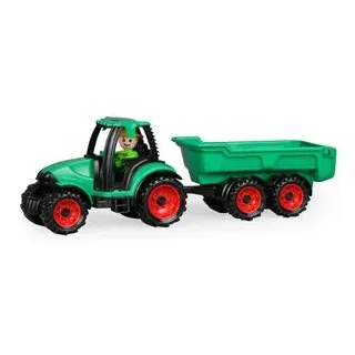 Lena LENA® 01625 - Truckies Traktor mit Anhänger mit Spielfigur, Sandspielzeug