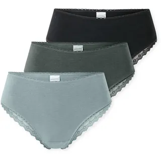 SCHIESSER Brasilslip "Modern Multipacks", Damen, Gr. 42, sortiert 4, Single Jersey, Obermaterial: 95% Baumwolle, 5% Elasthan, körpernah, Unterhosen, Spitzenbänder, Single-Jersey, Baumwollmischung