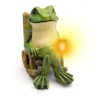 TNSLAND Frosch Deko, Solar Tiere für Außen Garten mit LED, Solar Figuren Gartendeko, Deko Frosch Figur für Indoor Outdoor