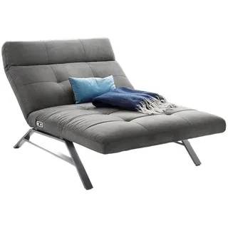 Kawola Liege Ameriva Grau Velvet , Textil , Füllung: Schaumstoff , 120x110x158 cm , Gartenmöbel, Gartenliegen, Relaxliegen