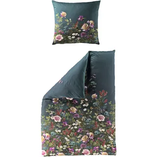 BIERBAUM 5323 Blumen Blau 135 x 200 cm + 80 x 80 cm