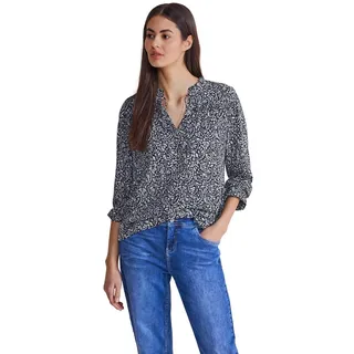 Street One Damen Tunika Bluse mit Muster deep blue 46