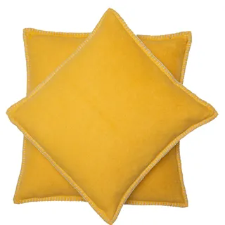 David Fussenegger Kissenbezug senf Dekokissen aus Baumwolle flauschig weich, 50x50 cm