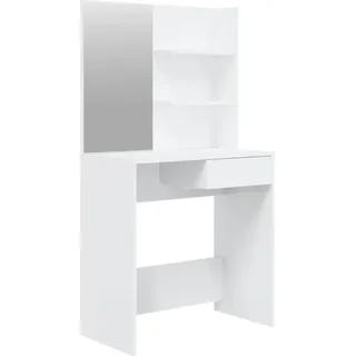 Schminktisch mit Spiegel Hochglanz-Weiß 74,5x40x141 cm - Weiß