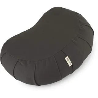 basaho CRESCENT Zafu Meditationskissen Yogakissen | Bio-Baumwolle | Buchweizenschalen | Abnehmbarer und waschbarer Bezug (Felsgrau)