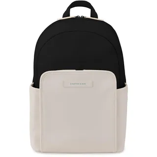 Kapten & Son Rucksack Aalborg Cream Black 12 L | Rucksack Damen & Herren Schwarz Beige | Handgepäcksrucksack mit 12" Laptopfach | Backpack ideal für Uni, Arbeit, Reisen