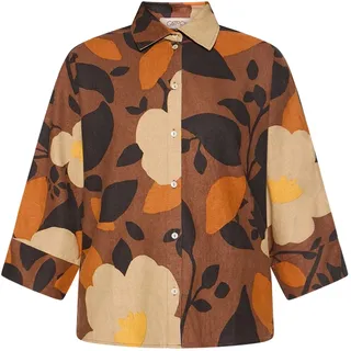 Cartoon Klassische Bluse "Oversize-Bluse mit Muster", camel, braun