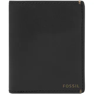 Fossil Herren-Geldbörse aus Leder, schmal, minimalistisch, mit doppelter Vordertasche, Joshua Black, Bifold