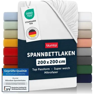 Blumtal Spannbettlaken Mikrofaser 200 x 200 cm weiß
