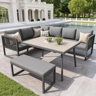 stilvora Gartenlounge-Set Loungesessel grau