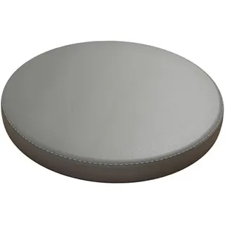 Haklein Sitzkissen aus PU-Leder, rund, Memory-Schaum, rutschfest, weich, Fenstermatte, Tatami-Matte, Hocker, Sitzpolster für Wohnzimmer, Terrasse, Garten (Durchmesser 35 cm, Hellgrau)