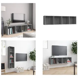 vidaXL Bücherregal/TV Schrank Grau Sonoma 143x30x36 cm Holzwerkstoff - Bücherregal - Bücherregale - Wandregal - Bücherschrank - Grau