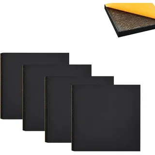 Schaumstoffplatte NBR Garagen Wandschutz Moosgummi,Dicke 1cm,15x15cm 4pcs | Selbstklebend Gummiplatte Dämmmatte Auto Möbel, Antivibration Rutschfest stoßfeste Isolierung
