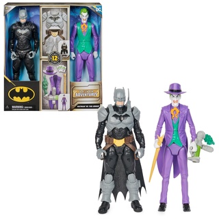 DC Comics DC Batman Adventures Batman vs The Joker Action-Figuren Set, 30 cm - 2 voll bewegliche Figuren mit 12 Ausrüstungsgegenständen für spannendes Rollenspiel, Spielzeug für Kinder ab 4 Jahren