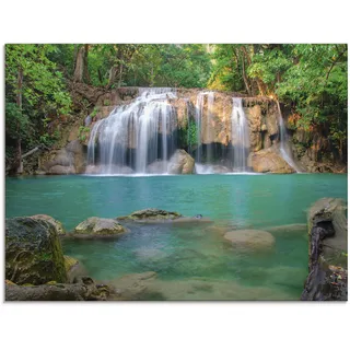 Artland Glasbild »Wasserfall im Wald National Park«, Gewässer, (1 St.), in verschiedenen Größen Artland grün