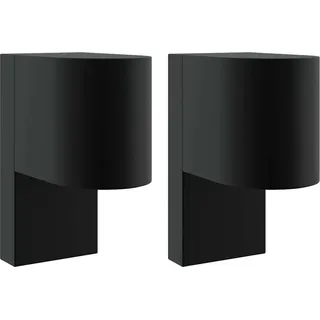 vidaXL Außenwandleuchte 2 pcs Schwarz 12 x 7 x 15 cm Edelstahl - Schwarz