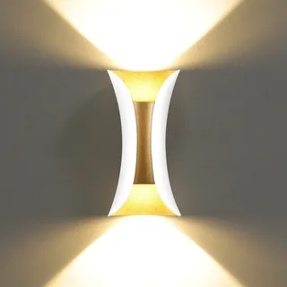 KAWELL 10W Kreativ Modern Wandleuchte LED Wandlampe Wasserdicht IP65 Aluminium LED Wandbeleuchtung Innen Außen für Badezimmer Schlafzimmer Treppen Eingang Flur Korridor Wohnzimmer