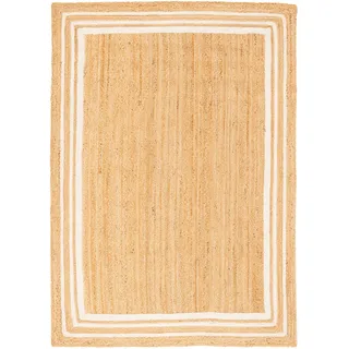 Pergamon Jute Salsa Bordüre Juteteppich 120 x 170 cm Weiß