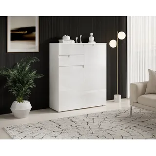 HBZ Highboard 100 x 119 x 40 cm hochglanz / weiß