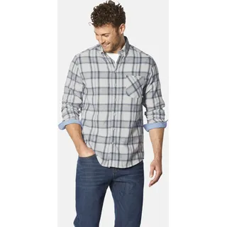 Flanellhemd BABISTA "Hemd TIRAMUSSI", Herren, Gr. L, weit, blau (blau kariert), Obermaterial: 100% Baumwolle CO., Hemden Flanellhemd