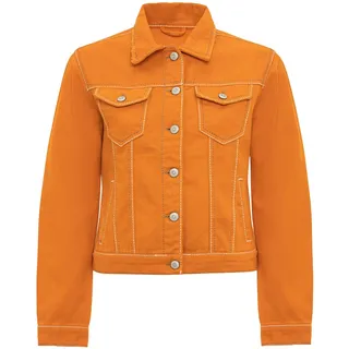 Jeansjacke CIPO & BAXX "Cipo & Baxx Jeansjacke", Damen, Gr. M, orange, Obermaterial: 100% Baumwolle CO., uni, regular fit, Jacken Jeansjacke, Mit praktischen Brusttaschen, WJ212