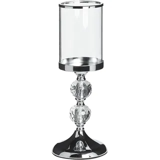 Beliani Teelichthalter Cotui Glas Silber