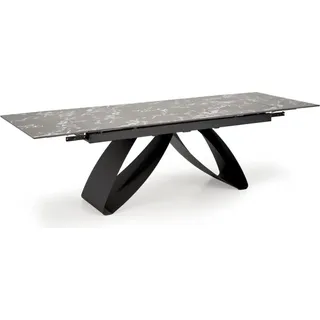 HILARIO Klapptisch schwarzer Marmor / schwarz - Schwarz