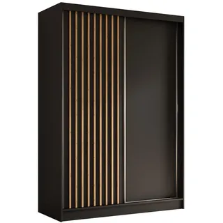 altdecor Kleiderschrank, Schwarz, Eiche Artisan, Holzwerkstoff, 150x216x61 cm Schlafzimmer, Kleiderschränke