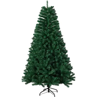SHAVINGFUN Künstlicher Weihnachtsbaum,PVC ,mit 1300 Spitzen und Schnellaufbau Klapp-Schirmsystem,schwer entflammbar,Naturgetreu,unechter Tannenbaum inkl.Metall Christbaum Ständer (180CM)