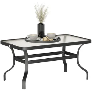 Outsunny Beistelltisch 95 x 55 x 46 cm Schwarz