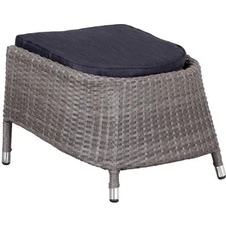 Gardenson Gartenhocker , Grau , Metall, Kunststoff, Textil , 56x42x54 cm , Gartenmöbel, Gartensessel, Gartenhocker