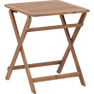 BELIANI Garten-Beistelltisch Hellbraun Akazienholz Klappbar Lattenoptik Lamellenoptik Rustikal Terrasse Balkon Out- & Indoor Holztisch Klapptisch - Braun