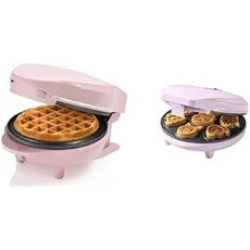 Bestron Mini-Waffeleisen & Waffeleisen für Mini-Cookies im Retro Design, ideal für Kindergeburtstage, Ostern, Weihnachten, 550-700 Watt, Farbe: Rosa