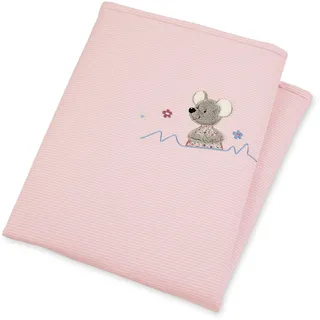 Sterntaler Schmusedecke Maus Mabel, Wattiert, Alter: Für Babys ab der Geburt, 75 x 100 cm, Rosa/Mehrfarbig