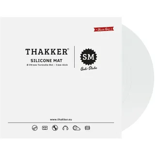 THAKKER Silicone Mat White - Plattentellerauflage aus antistatischem Silikon - Weiß | 3 mm stark | 298 mm Durchmesser | für 12' Plattenteller