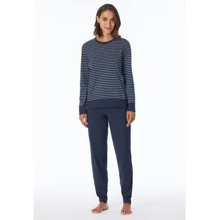 SCHIESSER Schlafanzug Pyjama Blau 46
