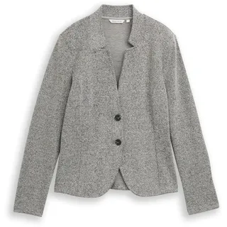 TOM TAILOR Damen 1048829 Fitted Jacquard Blazer, 36596-Grey Heringbone Boucle, XL