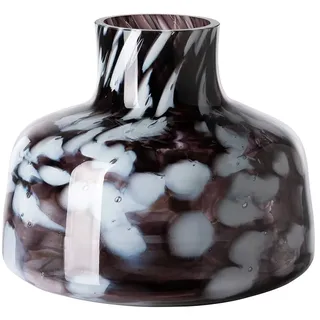 Tischvase FINK "GOSY", lila (schwarz, weiß), B:22cm H:18cm T:22cm Ø:22cm, Vasen, Tischvase