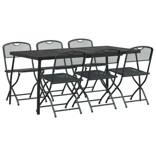 vidaXL Gartenmöbel Set 7 pcs Anthrazit Eisen und Stahl - Grau