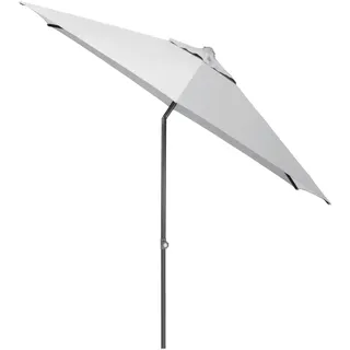 Kettler Sonnenschirm , Anthrazit, Hellgrau , Textil , 360° drehbar, höhenverstellbar, lichtecht, Knickgelenk, regenabweisend, rostfrei, stabile Strebegelenke, U-Profil-Streben, UV-beständig, wetterfest, mit Belüftung, geeignet für Balkon , Sonnenschutz, Sonnenschirme